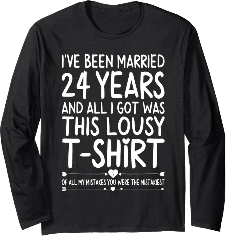 24th Wedding Anniversary Shirt for Her and Him Couples Funny Langarmshirt