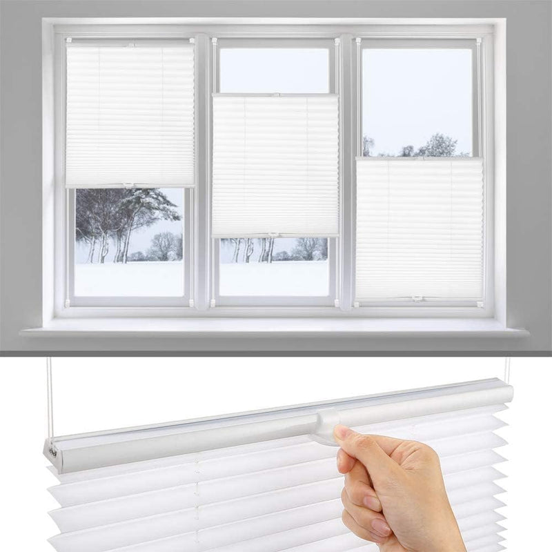 Eurohome Plissee Weiss 105x130cm klemmfix ohne Bohren für Fenster und Türen 105x130cm Weiss, 105x130