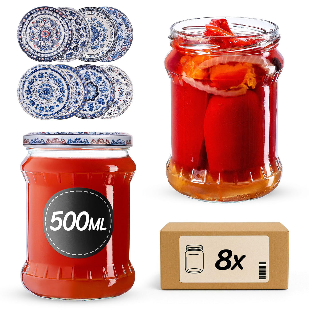 KADAX Einmachgläser 500ml TO82, Sturzgläser Mason Jar mit Schraubdeckel, Luftdichte Twist-off Gläser