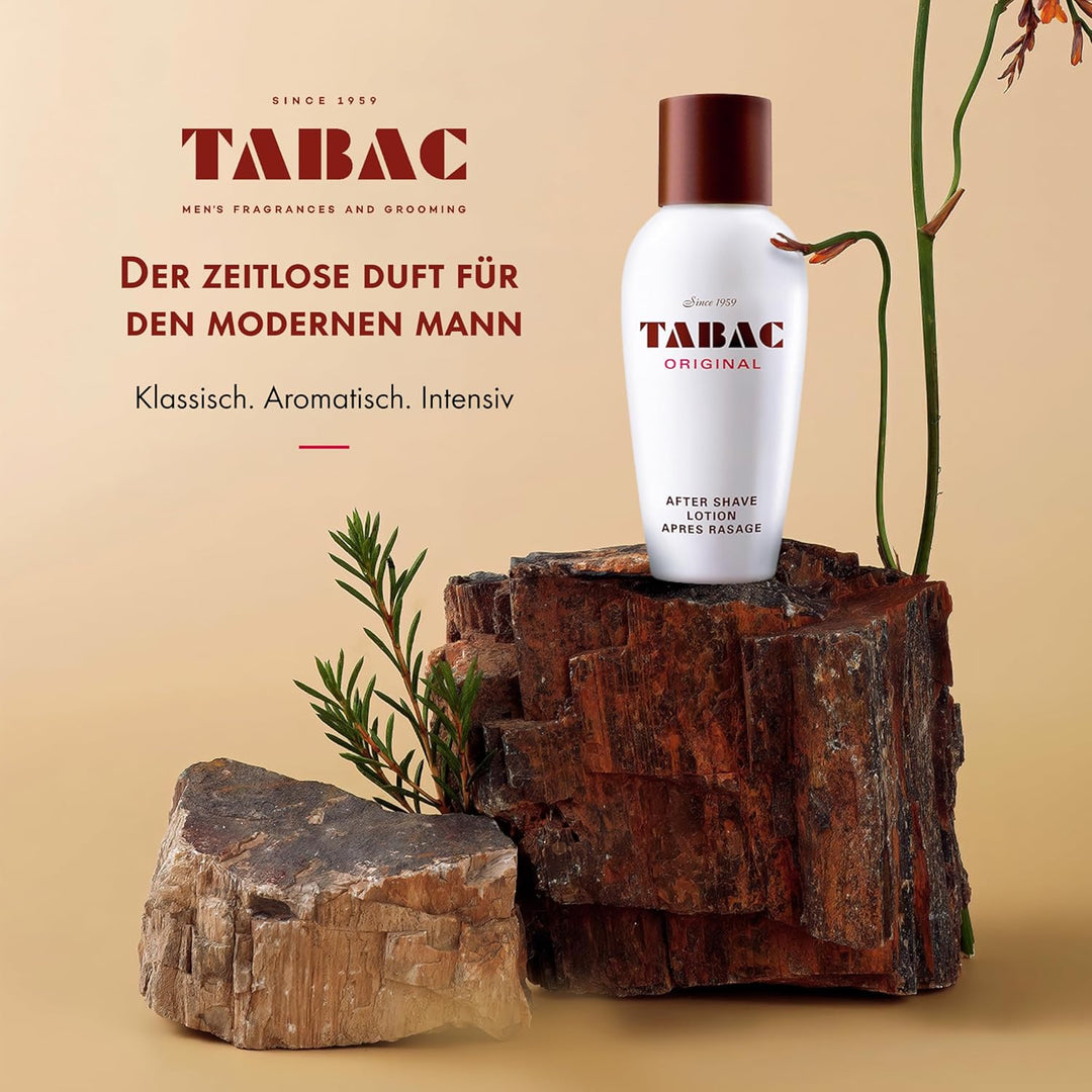 TABAC ORIGINAL After Shave Lotion: Bartpflege Aftershave Rasierwasser, Klassischer Männerduft mit Mo
