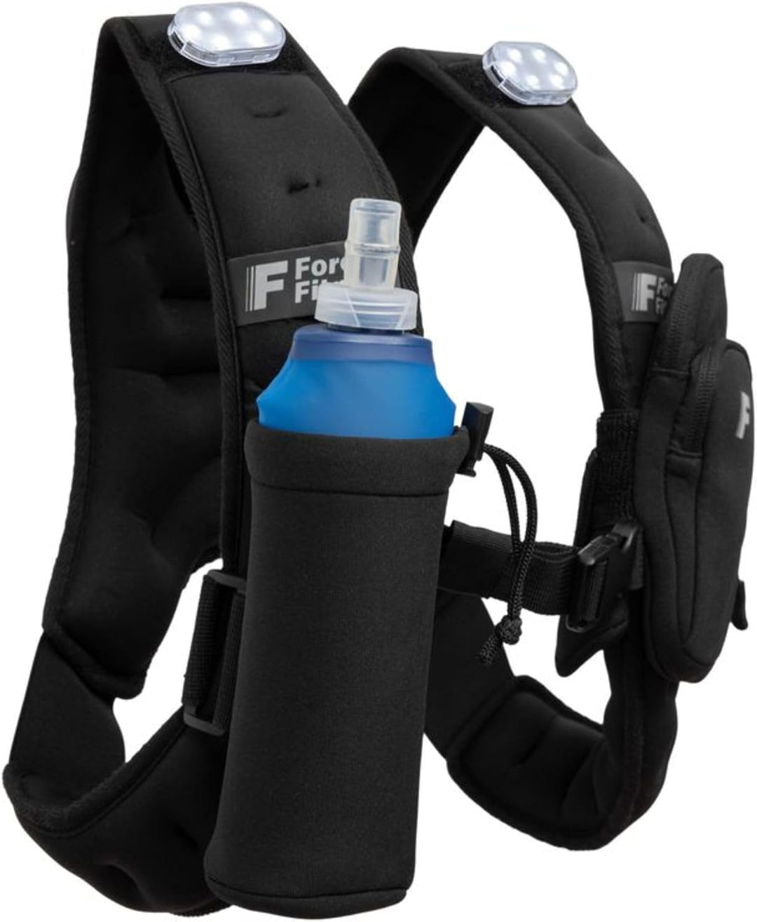 Force Fitness Gewichtsweste zum Laufen mit LED-Sicherheitslichtern vorne und hinten, abnehmbarer Fla