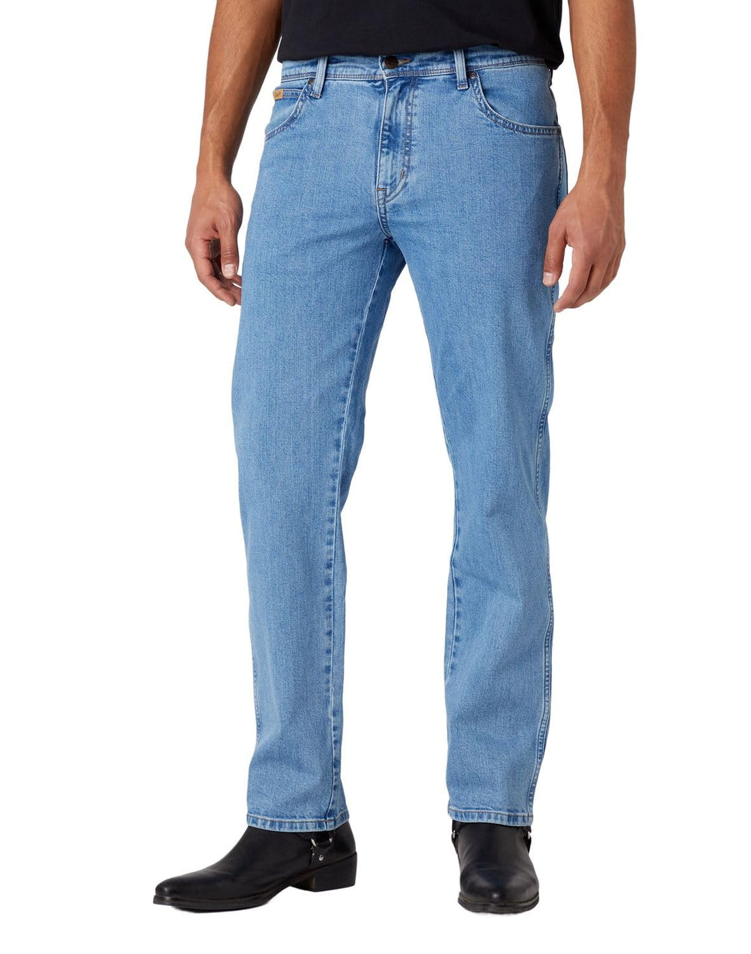 Wrangler Herren Jeans Texas - Regular Fit - Blau - Arm Strong W29-W50 Stretch 30W / 30L Good Shot, 3