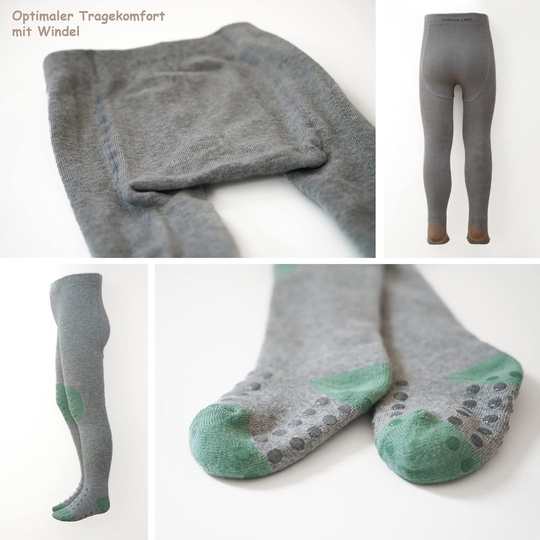 Petinard Label Krabbelstrumpfhose 2er-Pack ABS Sohle für Unisex, Jungs und Mädchen, Strumpfhose mit
