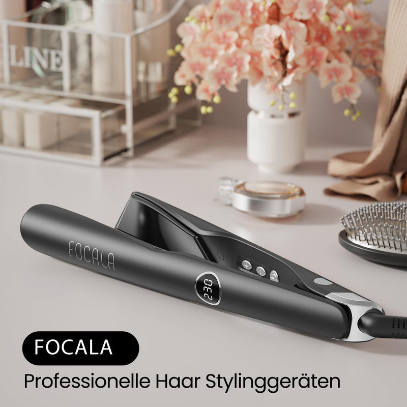 Glätteisen Locken und Glätten 2 in 1: Haarglätter Geschwungene Stylingplatten zum Glätten Locken Wel