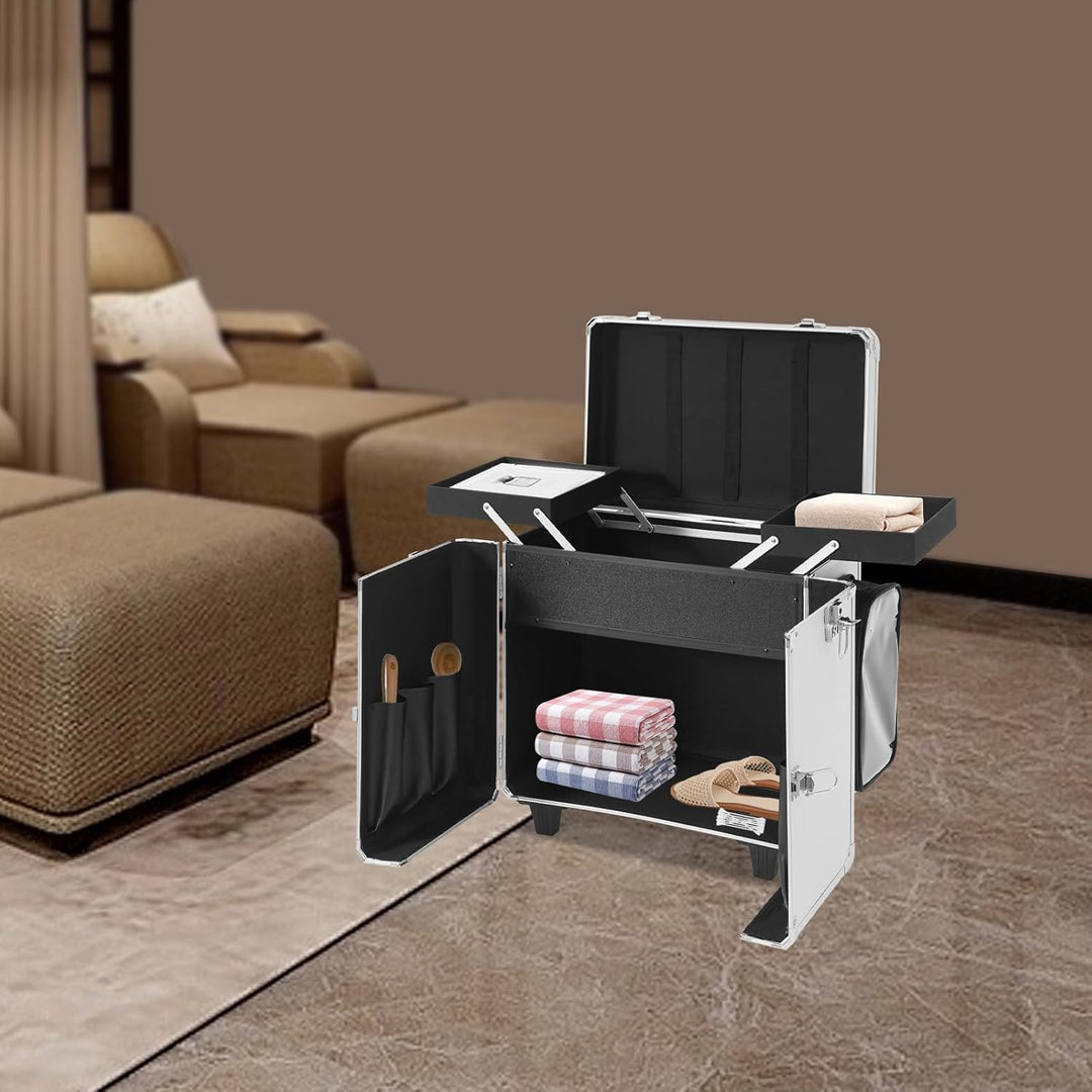 46 x 29 x 42 cm Fusspflegekoffer tragbarer Werkzeugkoffer mobiler Fusspflegekoffer mit Rollen und Sc