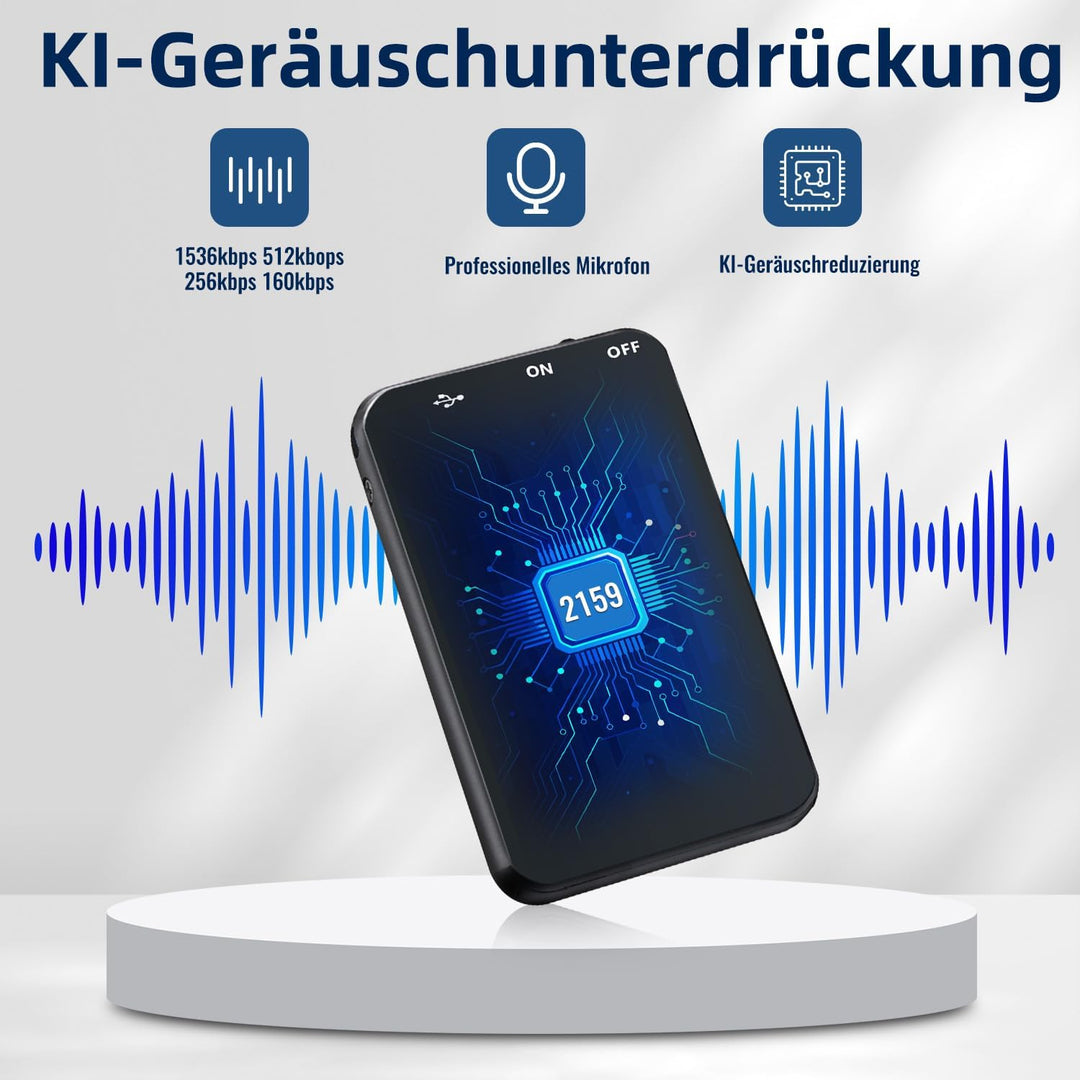 Diktiergerät Mini, Vandlion 32GB HD Aufnahmegerät mit 40 Stunden Aufnahme, USB C Digital Voice Recor