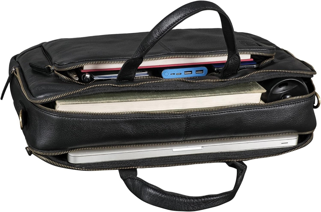 STILORD Timothy Elegante Laptoptasche Leder Herren & Damen 17 Zoll bis 19 Zoll Notebook Tasche Gross