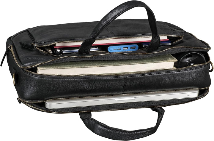 STILORD Timothy Elegante Laptoptasche Leder Herren & Damen 17 Zoll bis 19 Zoll Notebook Tasche Gross