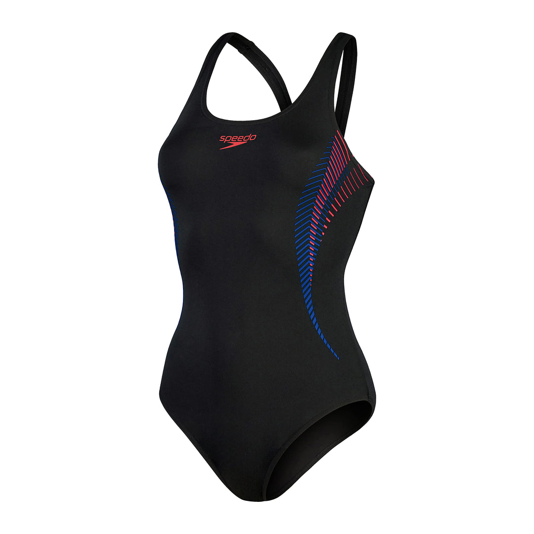 Speedo Damen Schwimmanzug Eco Endurance+ 40 Black,-fed Red-chroma, 40 Black,-fed Red-chroma