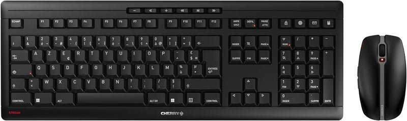 CHERRY Stream Desktop Wireless Kbd (FR), JD-8500FR-2 Französisches Layout - AZERTY batteriebetrieben