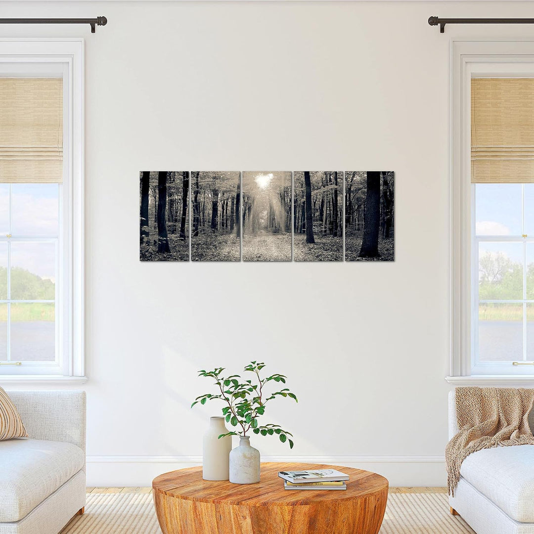 Runa Art Bild Wald Landschaft Wandbilder auf Vlies Leinwand 5 Teilig Wanddekoration Schlafzimmer Woh