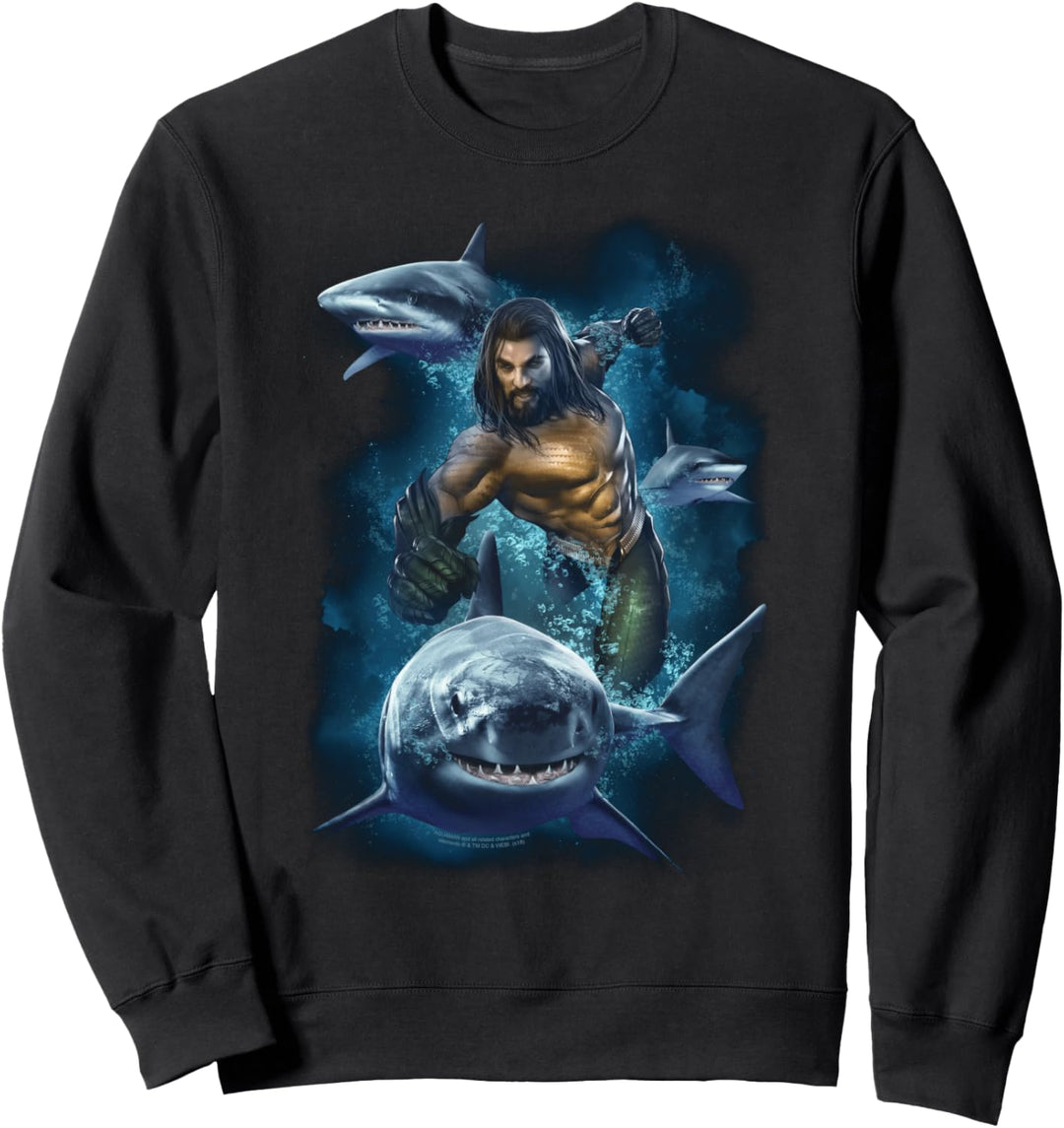 Aquaman Movie Swimming with Sharks Sweatshirt