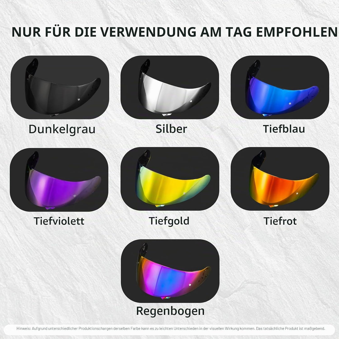 PSLER Helm Visier Verspiegelt für Shoei GT Air GT Air 2 TC-5 TC-9 Neotec CNS-1,Helmvisier Getöntes V