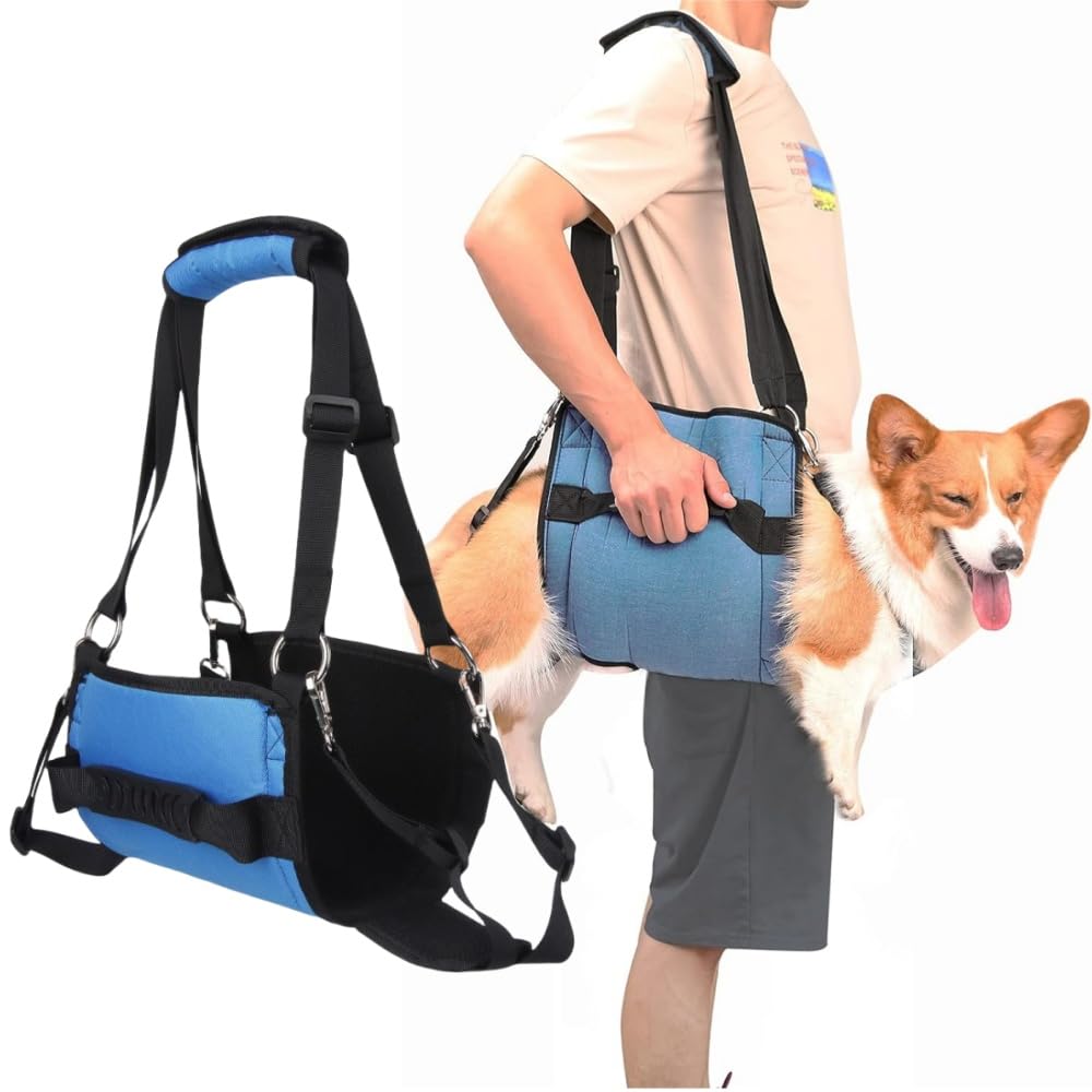 Hundetragegurt,Blau Notfallrucksack Unterstützung für Rehabilitation Hundelift Geschirr, Hundeträger