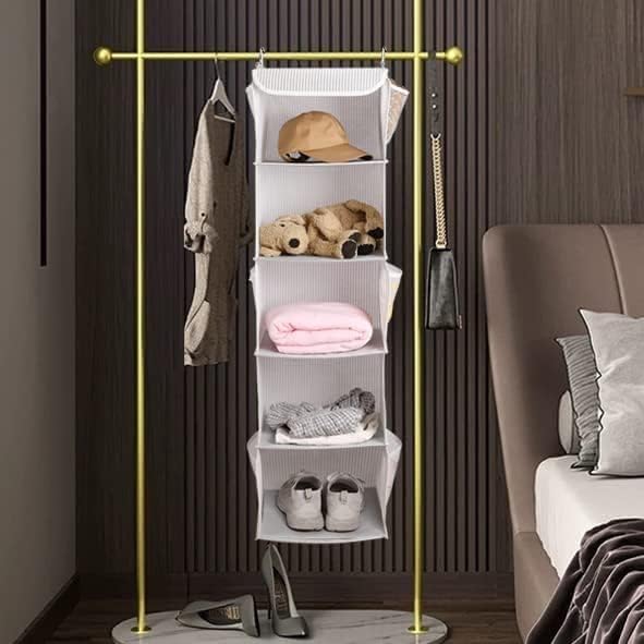 BrilliantJo 2er Set Hängeregal Kleiderschrank Organizer Stoff, 5 Fächer hochwertige Hängeaufbewahrun
