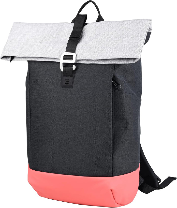 Bevantage Rolltop-Rucksack Wasserdichter Damen-Herren-Kurierrucksack Zweifarbiger PU-Radsport-Tagesr