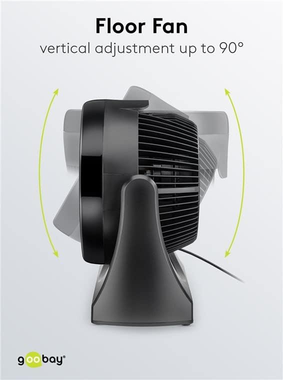 goobay 59516 Leistungsstarker Bodenventilator Ø 23 cm (9 Zoll) / Schwenkbare Oszillation / 30W Elekt