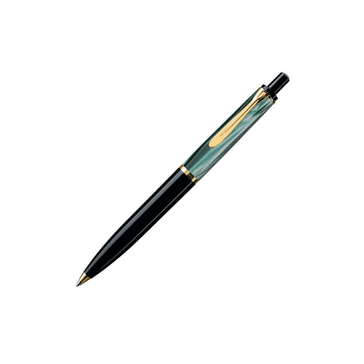 Pelikan Kugelschreiber Classic 200, Grün-Marmoriert, hochwertiger Druckkugelschreiber im Geschenk-Et