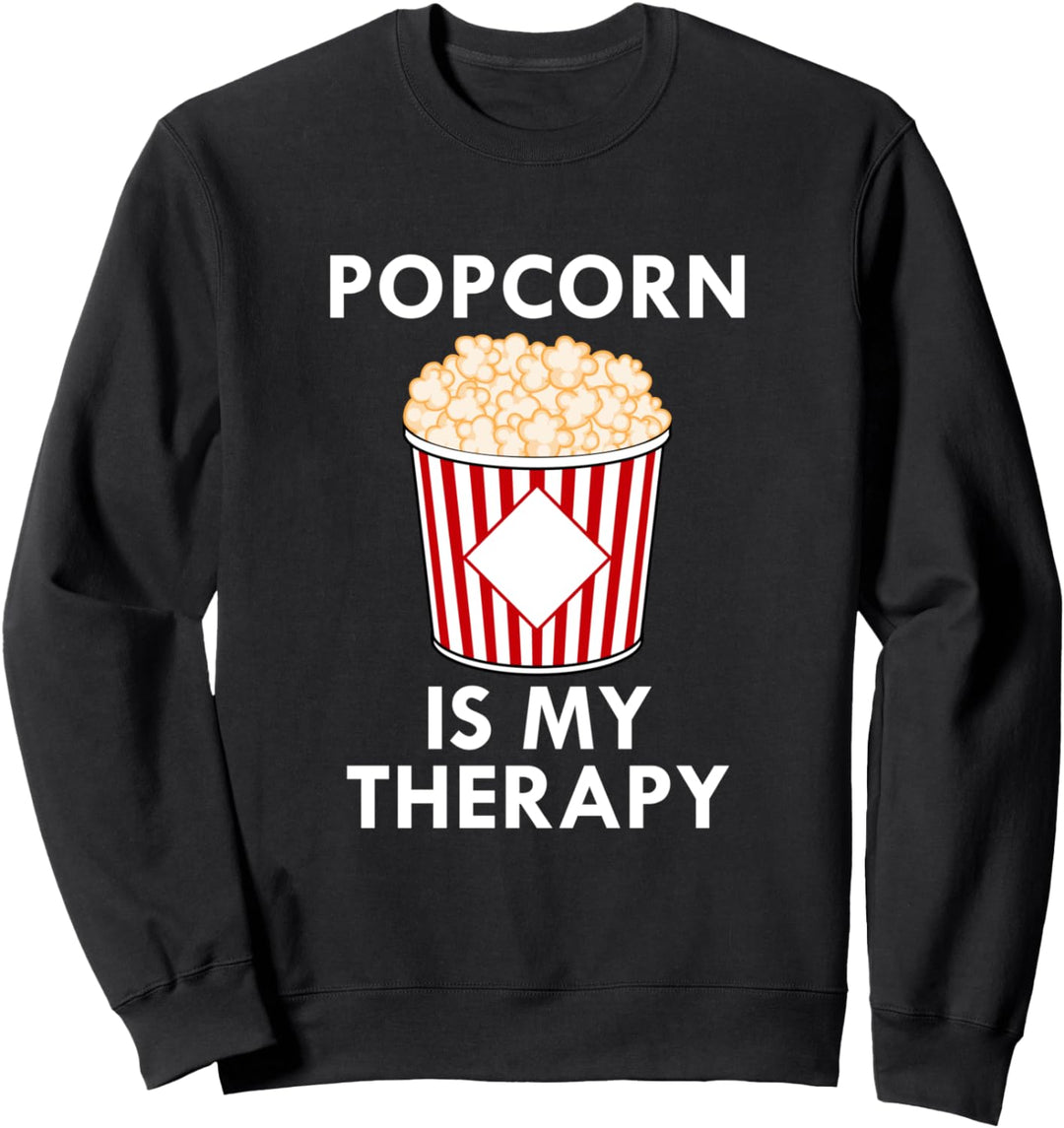 Popcorn als Therapie Ironischer Spruch Mais-Essen Sweatshirt