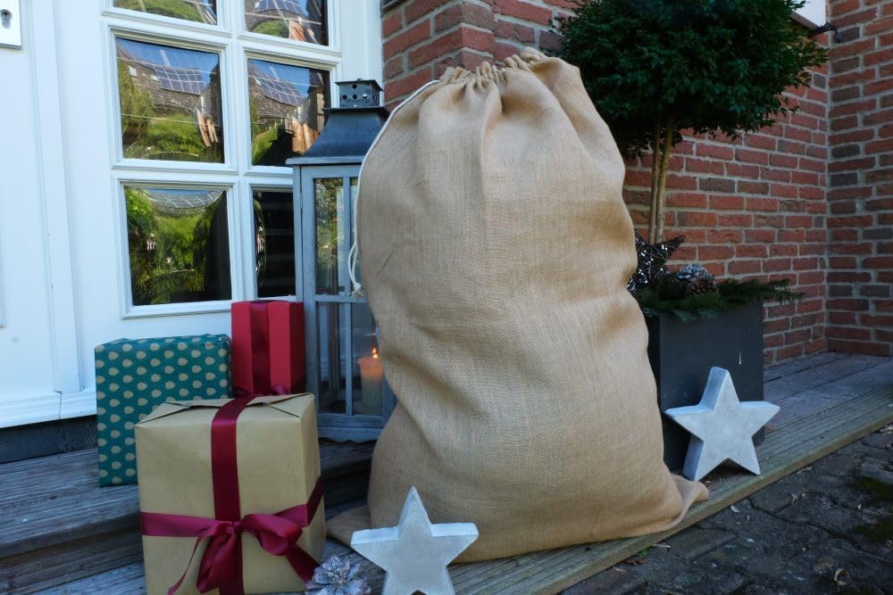 Grosser Nikolaussack, Jutesack, Weihnachts-Sack, Weihnachten, Winter - Jute- (Natur, 120x70 cm) 115x