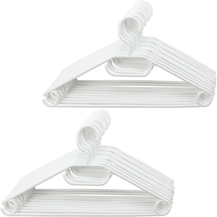 com-four® 50x Kleiderbügel weiss mit drehbarem Haken - Garderobenbügel für Anzug und Kostüm mit Ruts