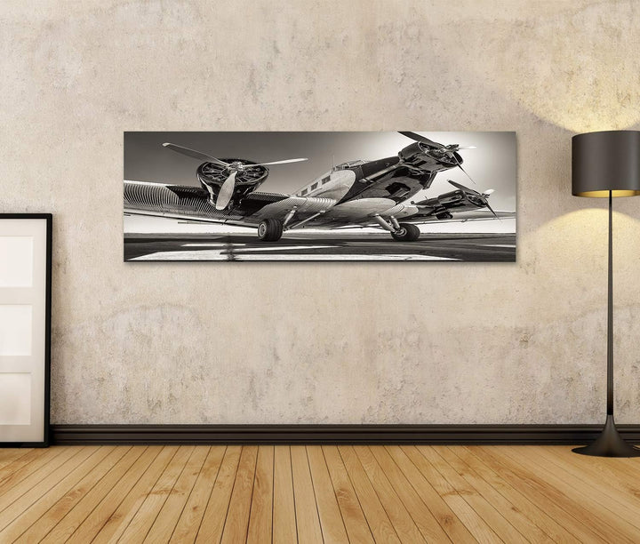 islandburner Bild auf Leinwand Flugzeug Oldtimer Historisches Flugzeug Startbahn Bereit Zum Abheben