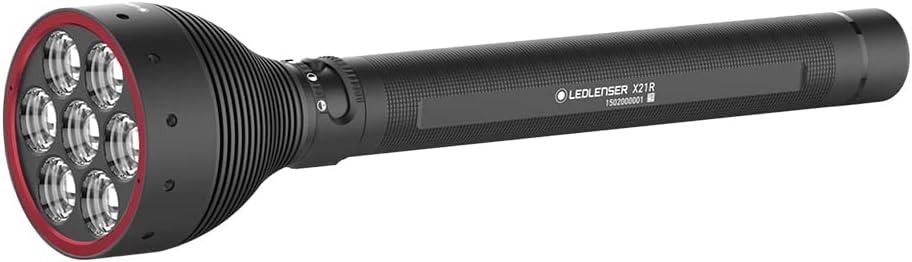 Ledlenser X21R Taschenlampe LED, Suchscheinwerfer, aufladbar mit Lithium LiFePO Akku, 5000 Lumen, fo
