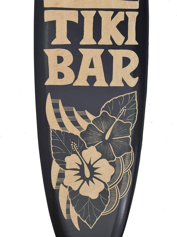 Interlifestyle Surfboard 100cm Tiki Bar Hawaii Deko Surfbrett aus Hartholzschwarz