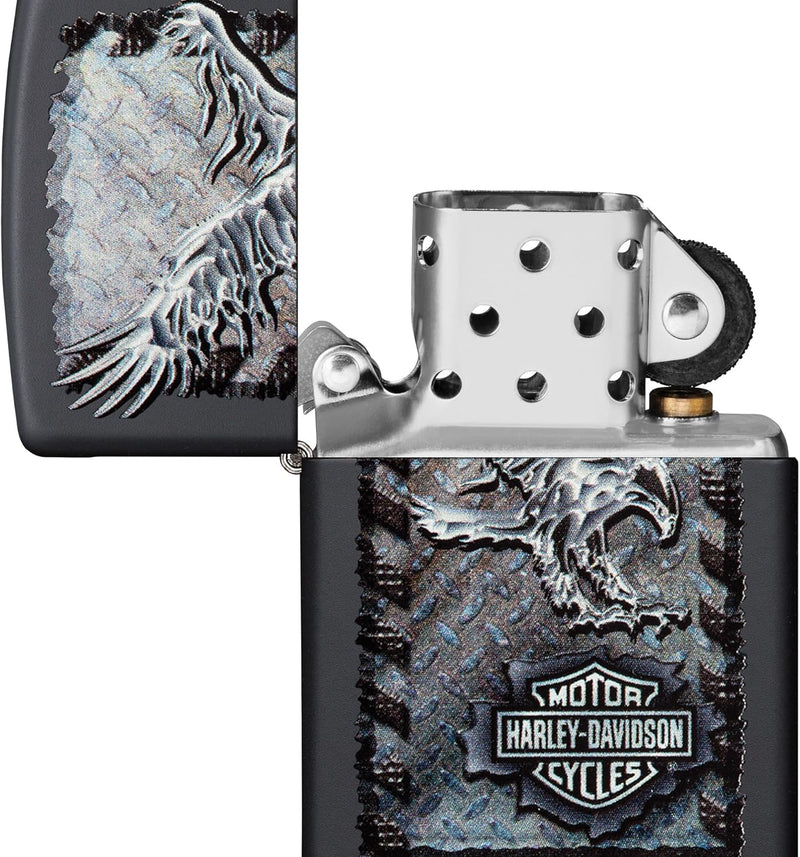 Zippo Winddichtes Feuerzeug, Adler-Motiv Metallic Harley Davidson - Adler aus Eisen, Metallic Harley