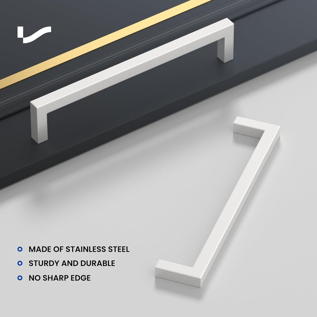 LONTAN 15 Stück Schrankgriffe Weiss Möbelgriffe 160mm lochabstand Möbelgriffe Weiss Griffe für Küche