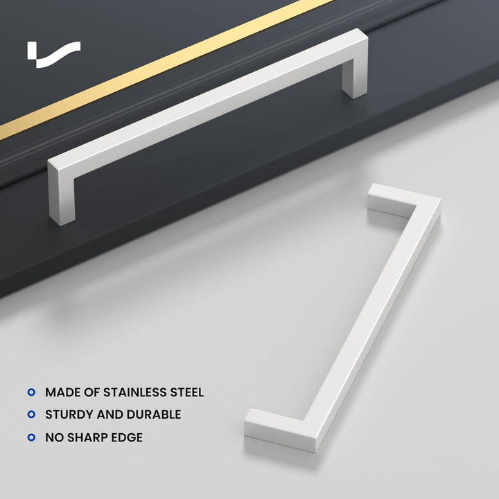 LONTAN 15 Stück Schrankgriffe Weiss Möbelgriffe 160mm lochabstand Möbelgriffe Weiss Griffe für Küche