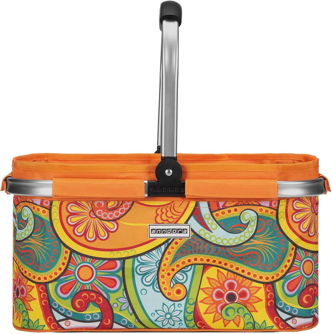 anndora Einkaufskorb PAISLEY 22 Liter - orange gemustert Paisley Orange