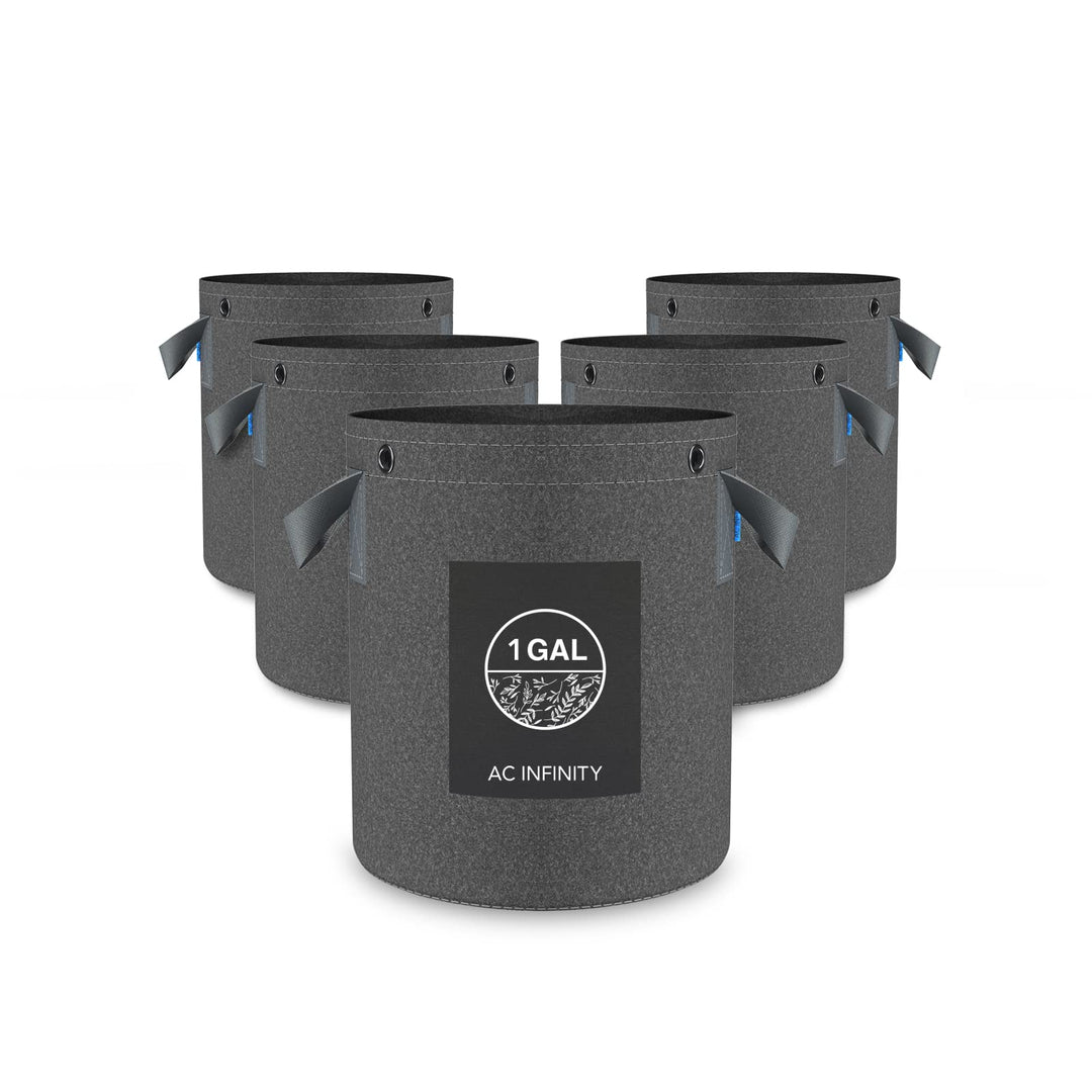 AC Infinity Robuste Stofftöpfe, 3,5 l, Belüftung, Wachstumsbeutel, 5 Stück, mit 500 g dickem Vliesst