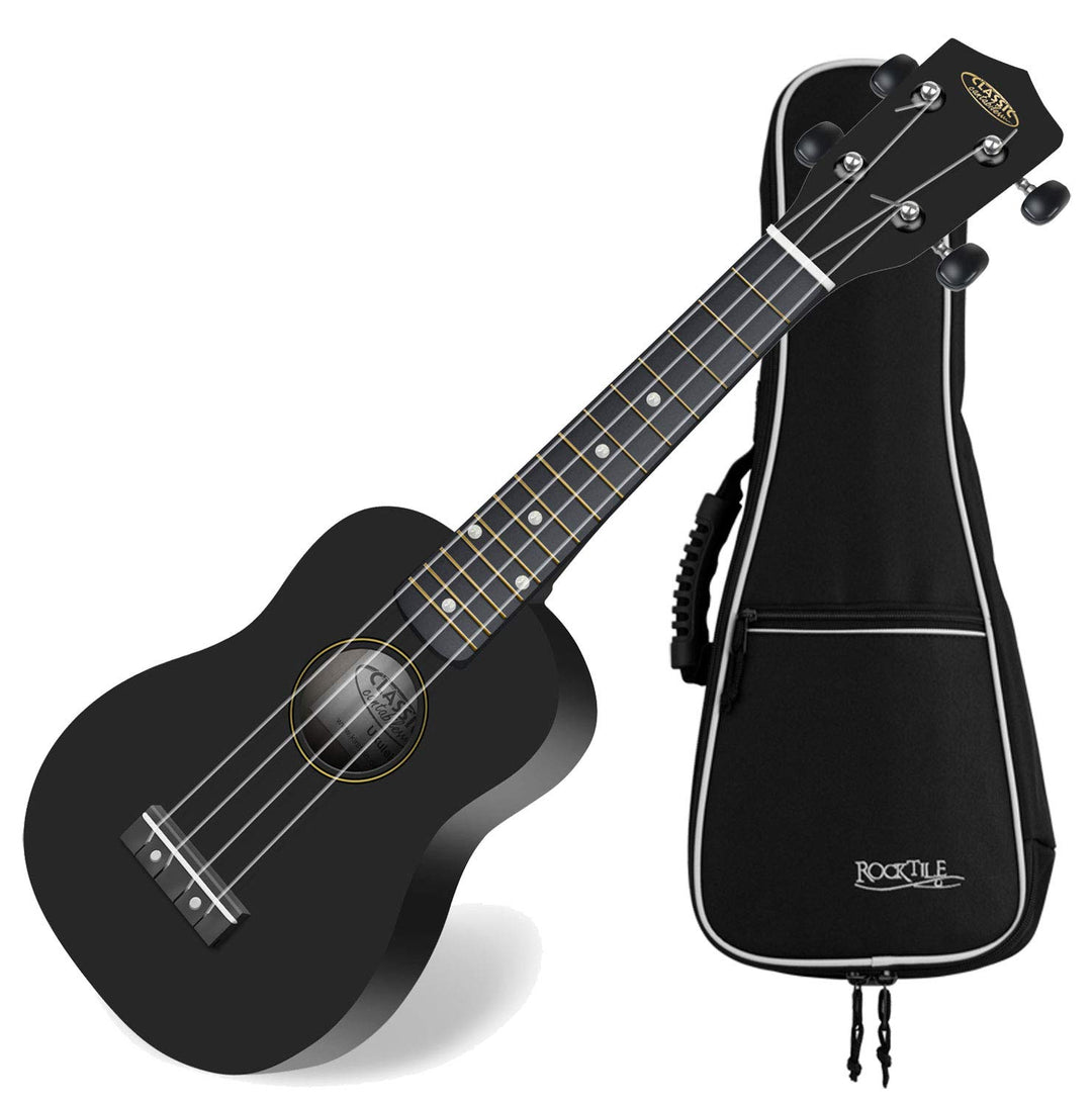 Classic Cantabile US-100 BK Sopran-Ukulele Schwarz SET inkl. Tasche