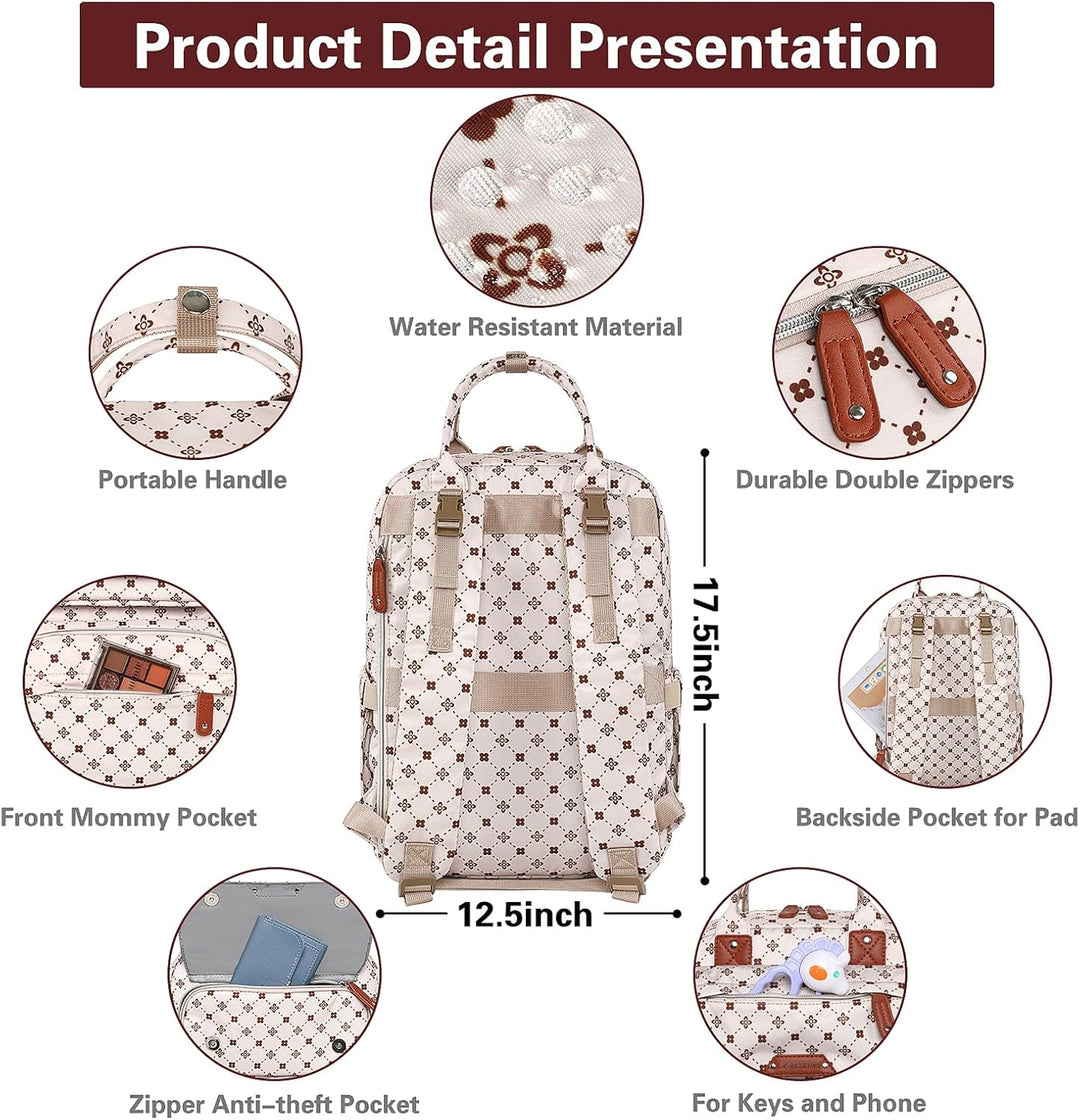 Legestori Diaper Bag Backpack, Baby Girl Diaper Bag with Insulated Pockets and Stroller Straps Pink0