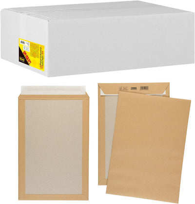 Idena 10248 - Versandtaschen DIN B4 mit Papprückwand, 100 Stück haftklebend, Umschläge ohne Fenster,