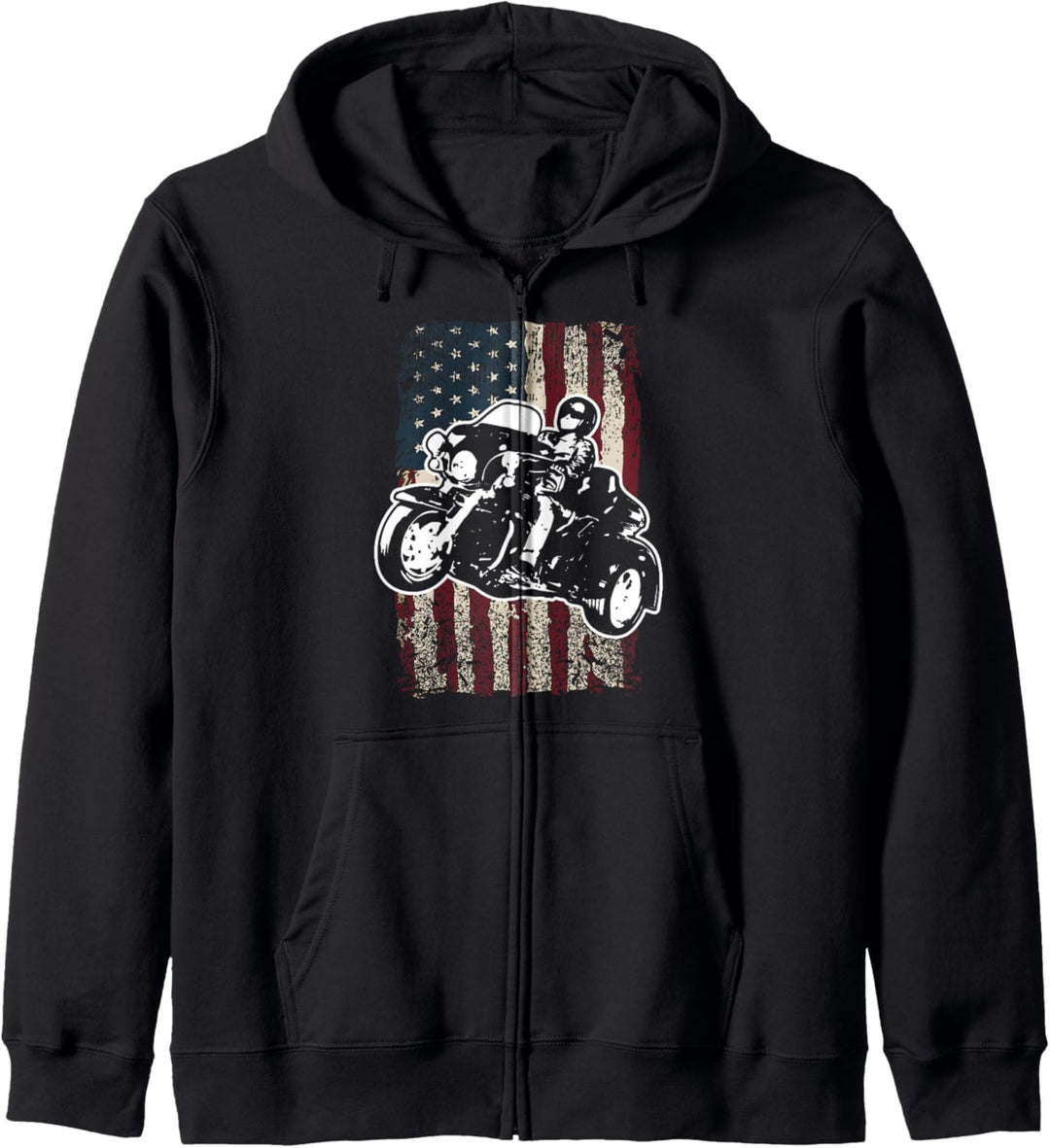 Triker Motorrad Amerika Trike Biker Geschenk Kapuzenjacke