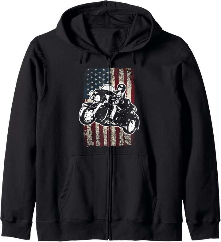 Triker Motorrad Amerika Trike Biker Geschenk Kapuzenjacke