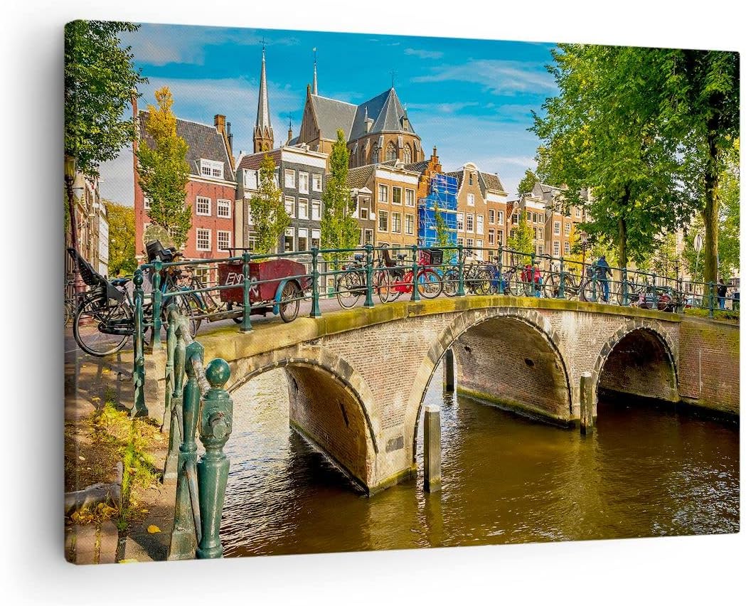 Bilder auf Leinwand amsterdam Bögen Architektur Gebäude Leinwandbild 70x50cm Wandbilder Dekoration W