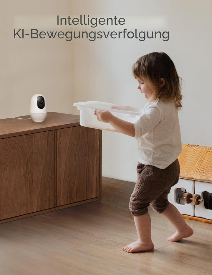 nooie 5G Babyphone mit SD-Karte, 2K Babyphone mit Kamera WiFi Haustierkamera, kabellose 360-Grad IP-