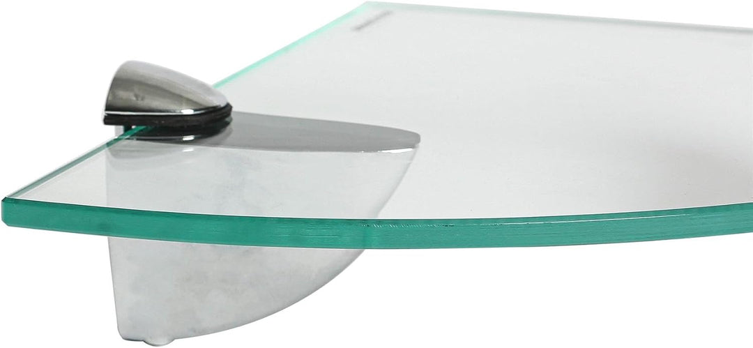 Harbour Housewares 3X Klar 20cm Schwebende Eckregale aus Glas - Badezimmer Dusche Küche Regale Lager