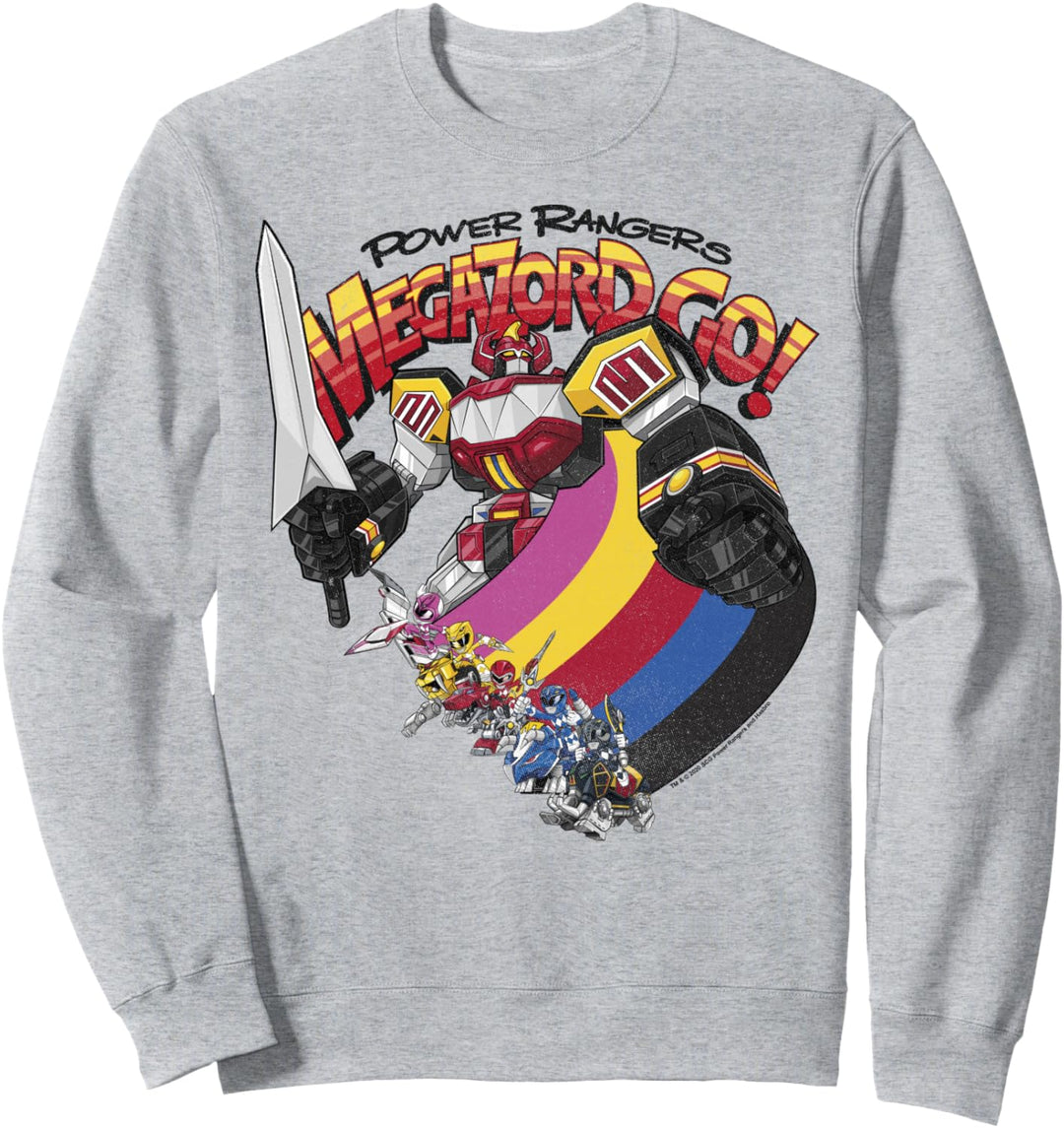 Power Rangers Megazord Go! Retro Rainbow Stripe Sweatshirt