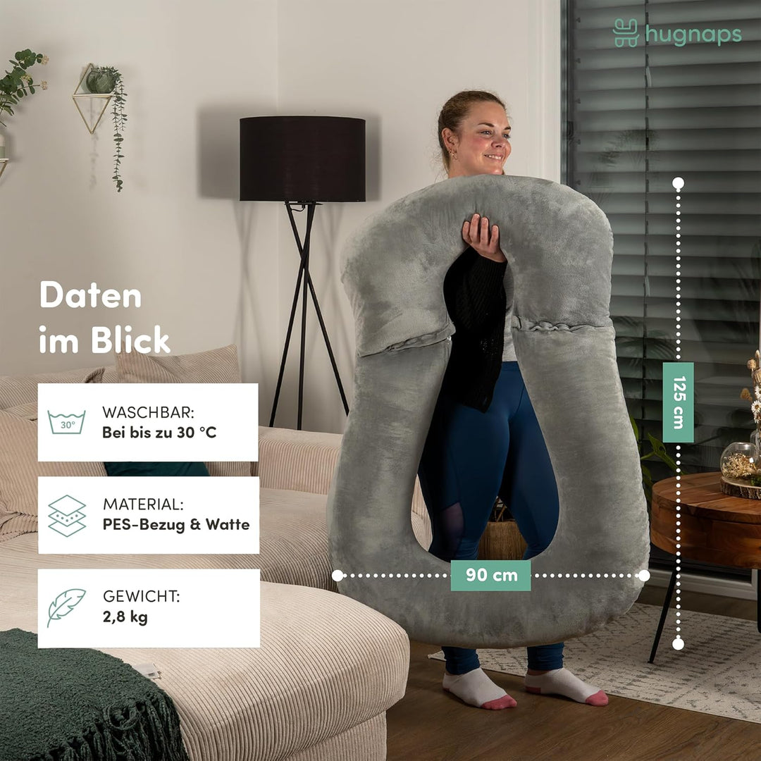 hugnaps Lesekissen für Bett und Sofa - Rückenkissen - Komfortkissen Erwachsene - Reading Pillow - Zw