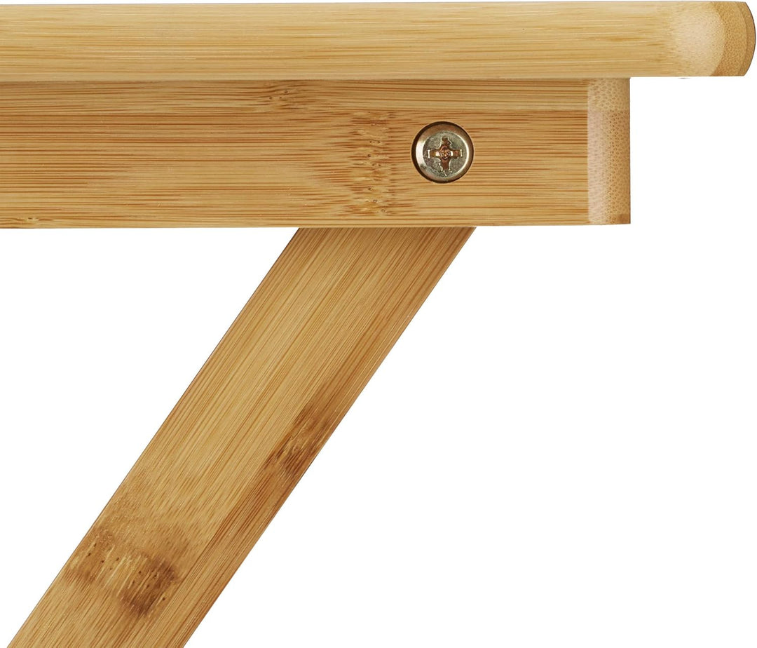 Relaxdays Beistelltisch klappbar, Bambus Holz, Klapptisch klein, rechteckig, HBT: ca. 52 x 40 x 31 c