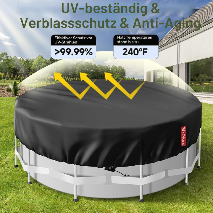 Poolabdeckung Rund 305, Verdicktes 420D Pu Pool Winterabdeckung, UV-Schutz Poolabdeckung Winter mit