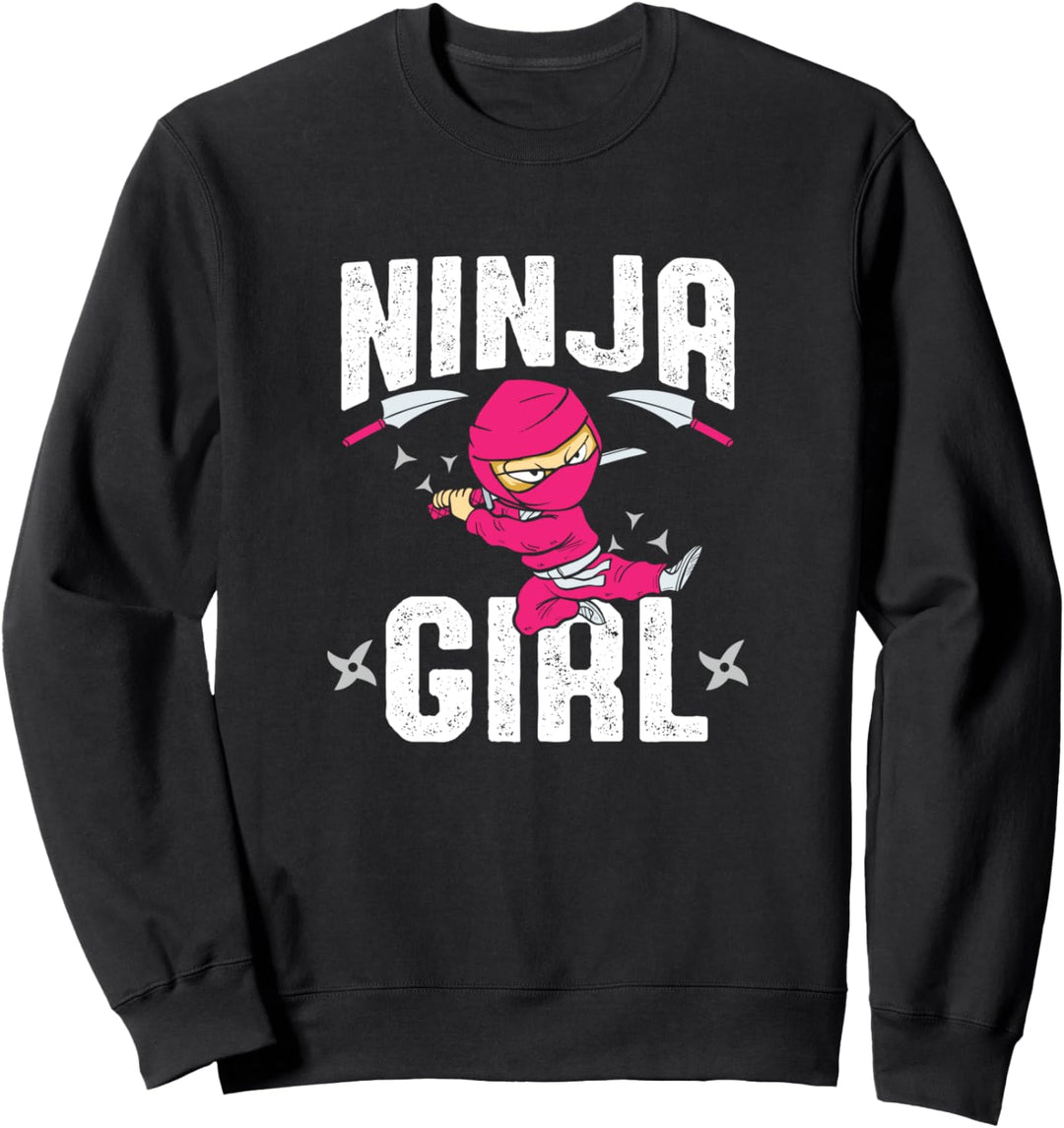 Ninja Mädchen niedlich lustig cool Kämpfer Kinder Kinder Ges Sweatshirt