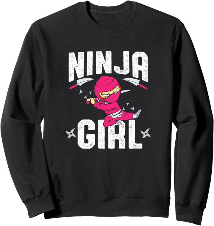 Ninja Mädchen niedlich lustig cool Kämpfer Kinder Kinder Ges Sweatshirt