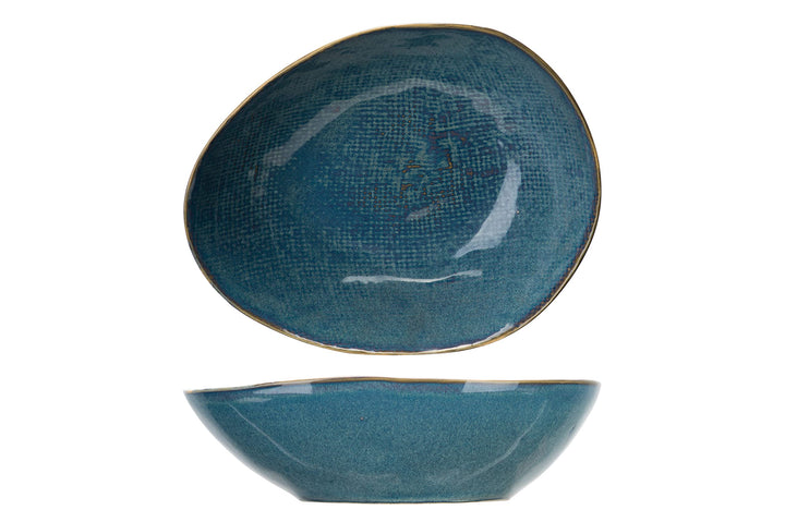 Cosy & Trendy AICHA Teller oval, tief, Blau, 20 x 16,5 x 5,5 cm, 6 Stück