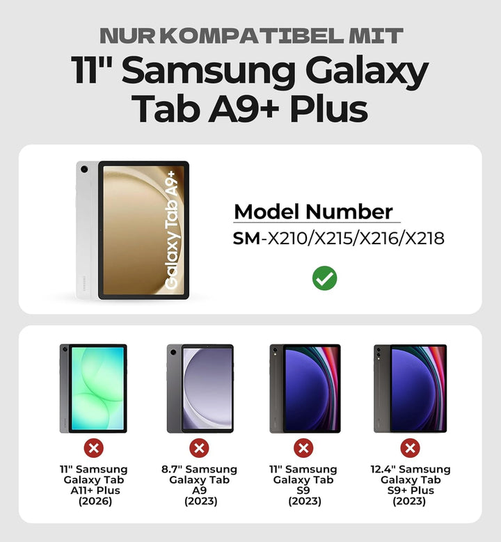 Dexnor Tastatur Hülle für Samsung Galaxy Tab A9+ Plus 11 Zoll 2023, Keyboard Cover mit Magnetisch Mu