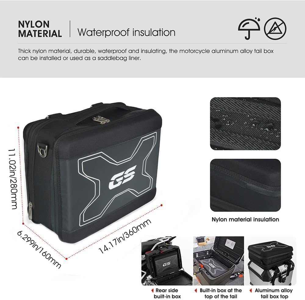 YIEBA 1pcs Motorrad Innentaschen Werkzeugkasten Satteltasche Koffer Gepäck für R1200GS LC ADV Advent